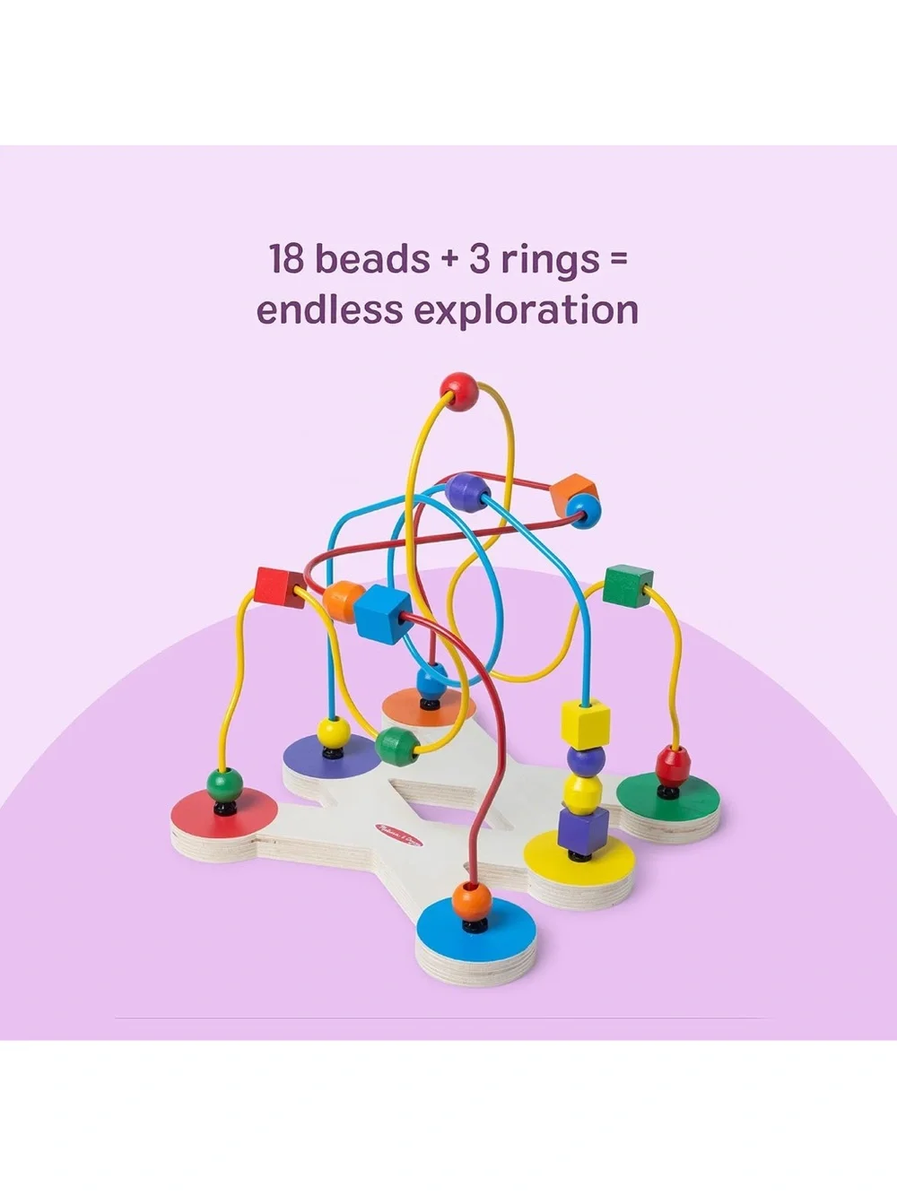 Melissa & Doug Classic Wooden Bead Maze - Yellow, Red, Blue, Green, Purple